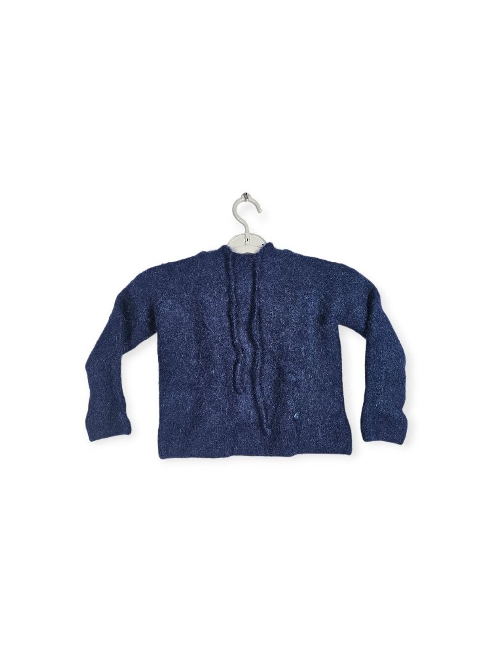 Lanvin Paris Knit Hoodie Blue Baby Alpaca Silk Cashmere Girls' Size M Italy